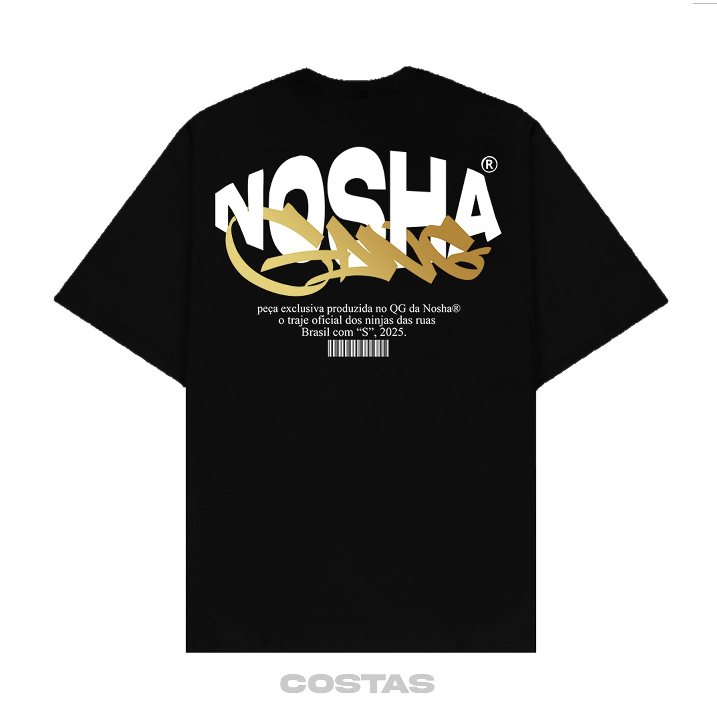 Camiseta Oversized "Nosha Gang" Preta