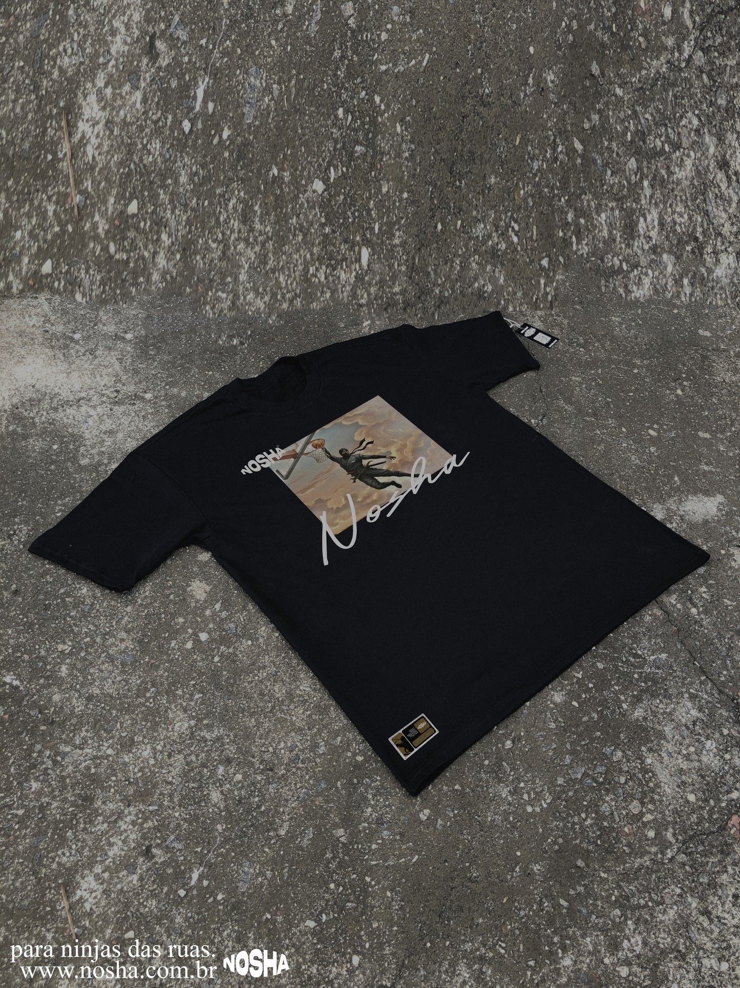 Camiseta Oversized "DUNK" Preta