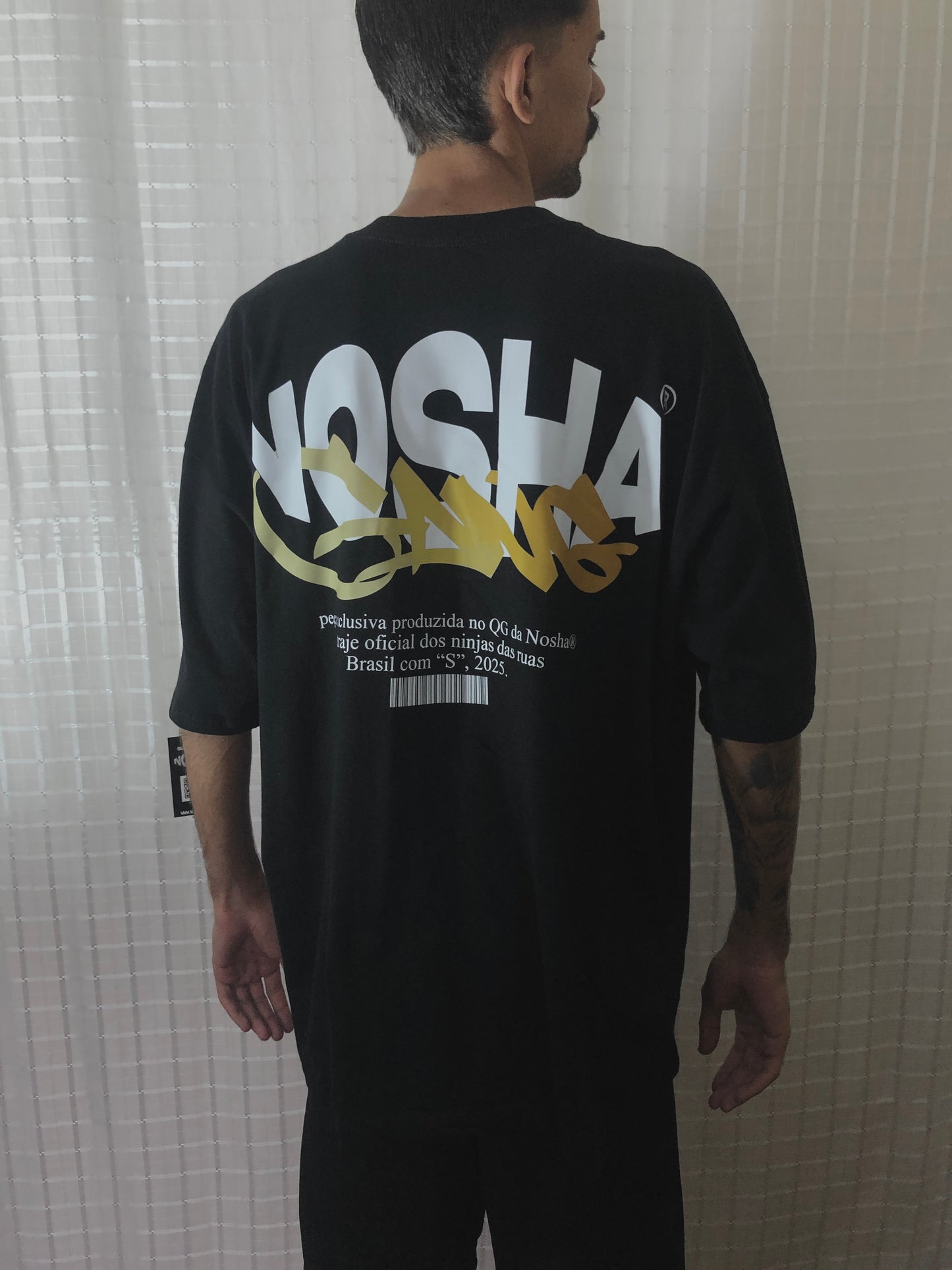 Camiseta Oversized "Nosha Gang" Preta