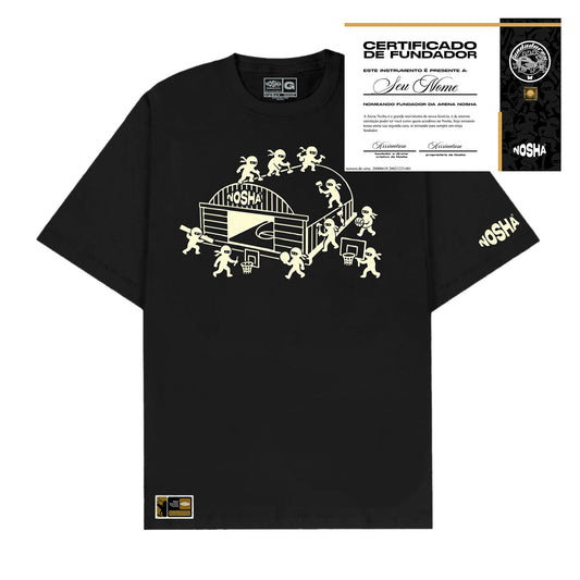 Camiseta Oversized "Fundadores" + Certificado | Black & Cream