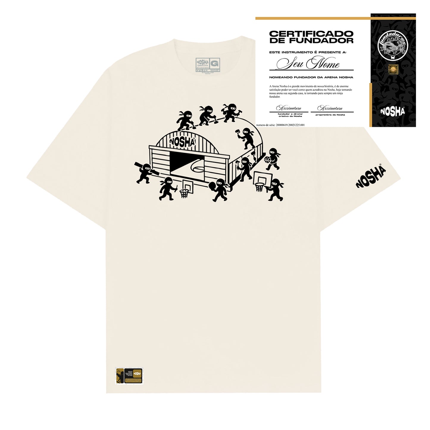 Camiseta Oversized "Fundadores" + Certificado | Off-White