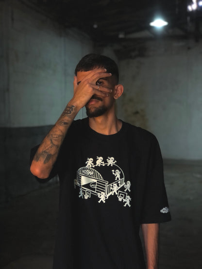 Camiseta Oversized "Fundadores" + Certificado | Black & Cream